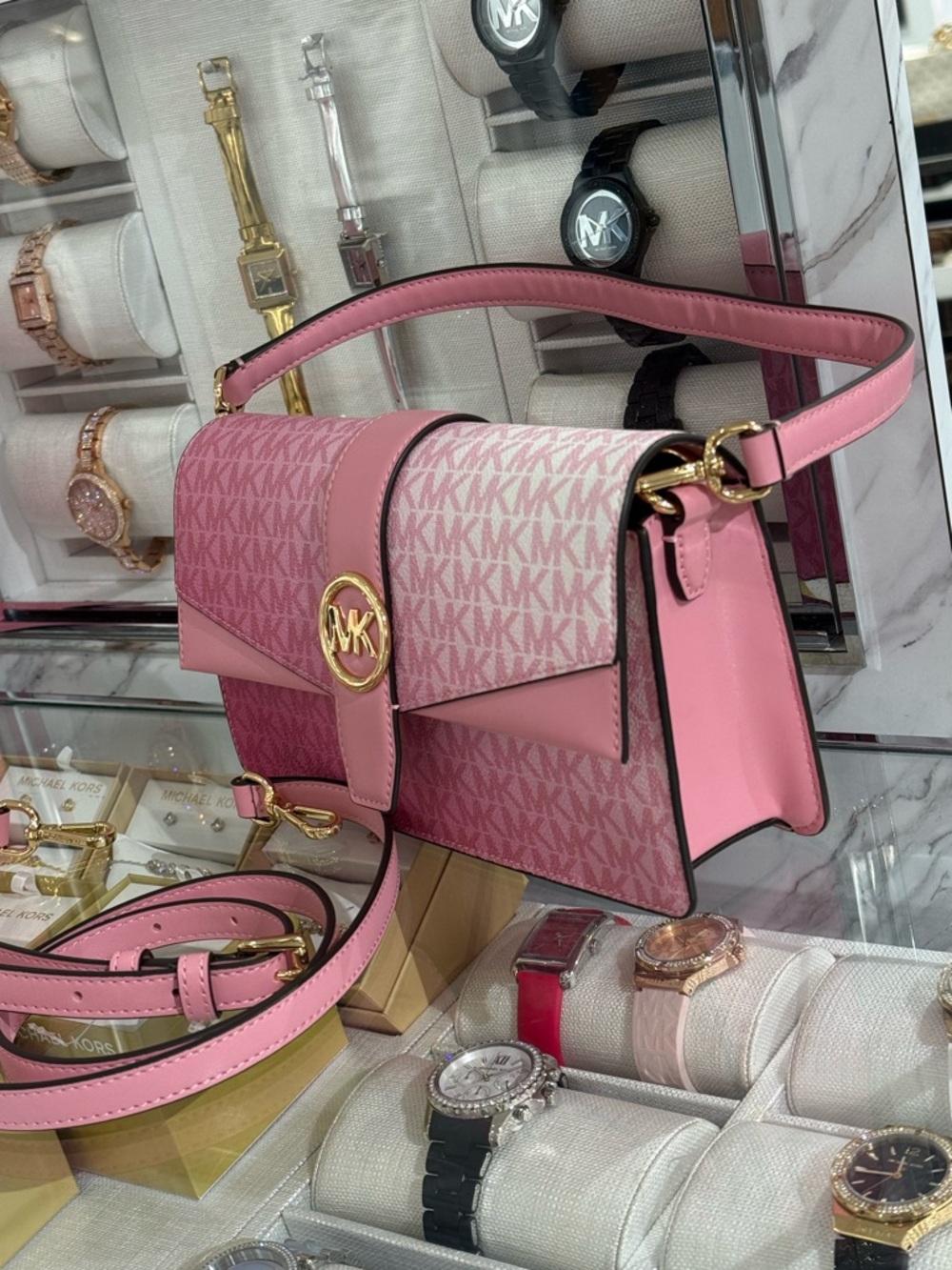 MICHAEL KORS Greenwich Medium Signature Logo Convertible Shoulder - Picture 2 of 8